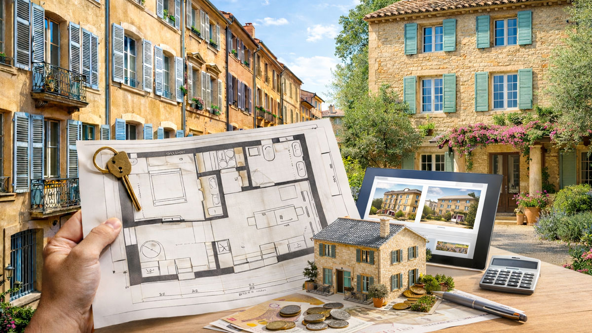 Vue sur les toits d’Aix-en-Provence et les collines du Pays d’Aix