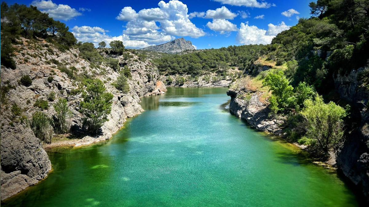 Barrage Zola — voûte et vallon boisé du Tholonet