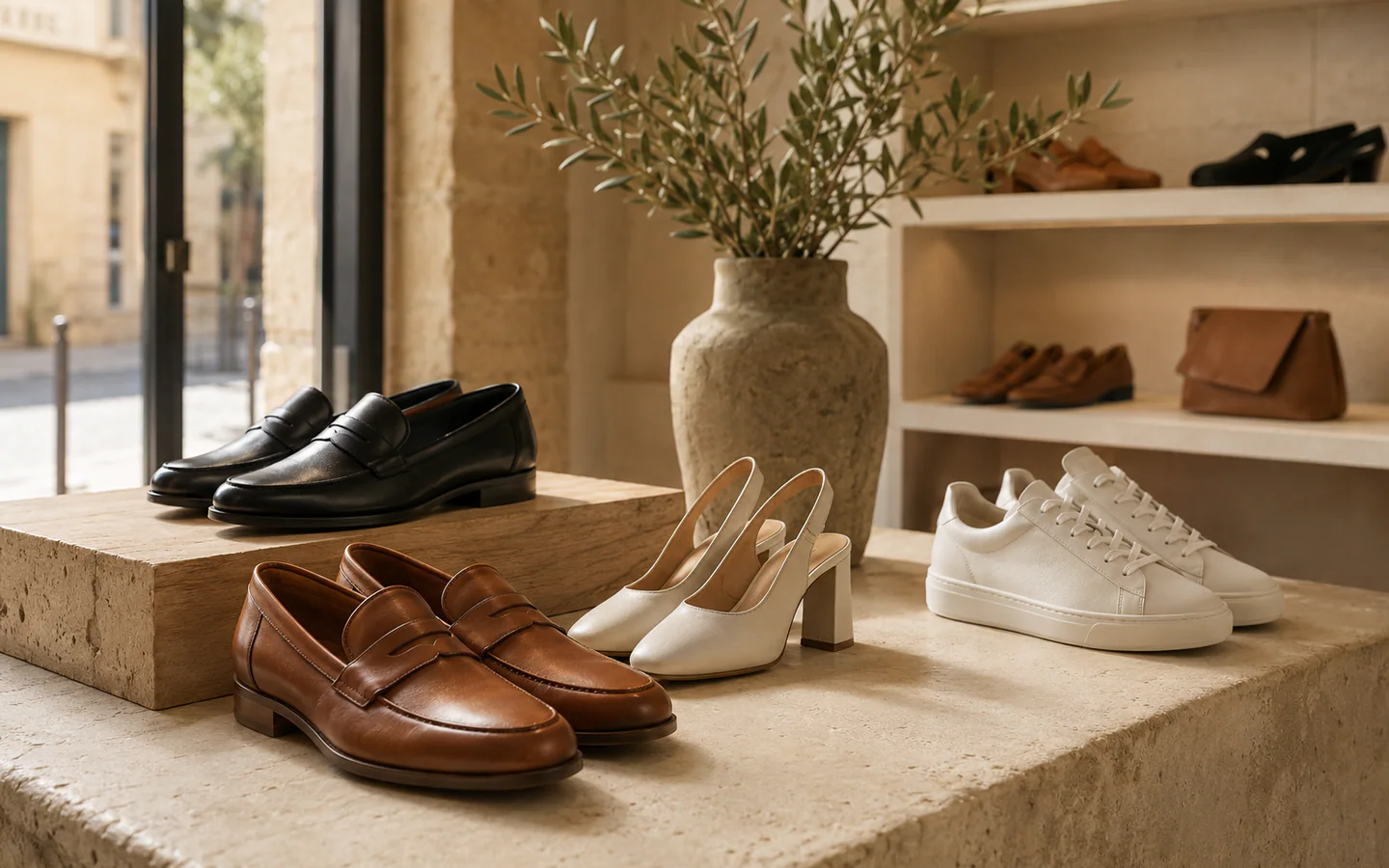 Chaussures élégantes exposées dans une boutique à Aix-en-Provence