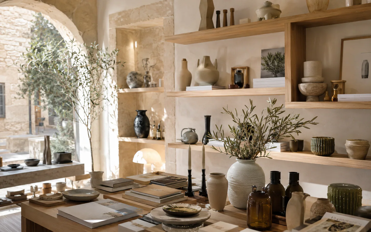Concept store avec objets de design, livres et céramiques à Aix-en-Provence