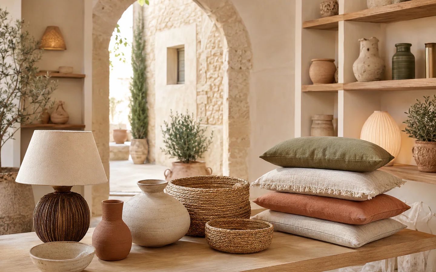 Objets de décoration méditerranéenne dans une boutique d'Aix-en-Provence